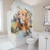 Golden Retriever Duschvorhang (Beispiel)