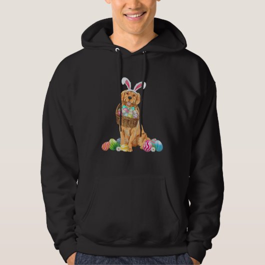 Golden Retriever Easter Day Bunny Eggs Easter Cost Hoodie (Vorderseite)