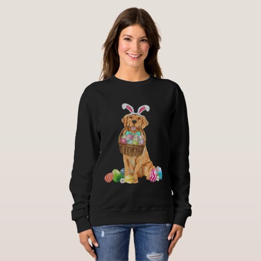 Golden Retriever Easter Day Bunny Eggs Easter Cost Sweatshirt (Vorne ganz)