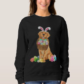 Golden Retriever Easter Day Bunny Eggs Easter Cost Sweatshirt (Vorderseite)
