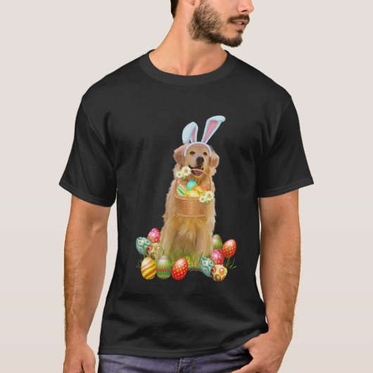 Golden Retriever Easter Day Bunny Eggs Easter Cost T-Shirt (Vorderseite)