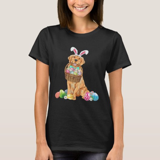 Golden Retriever Easter Day Bunny Eggs Easter Cost T-Shirt (Vorderseite)