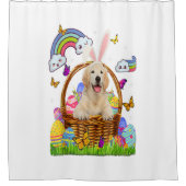 Golden Retriever Easter Eggs Funny Niedlich Dog Duschvorhang (Vorderseite)