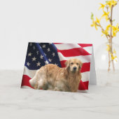 Golden Retriever Eddie American Flag Card Karte (Gelbe Blume)
