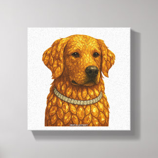 Golden Retriever Edelstein-Porträt Leinwanddruck
