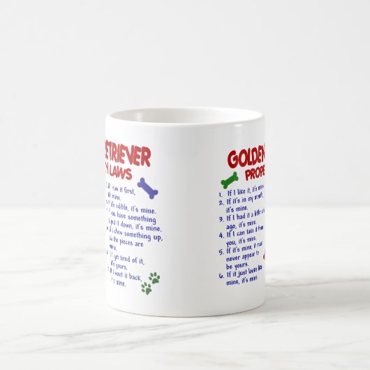 Golden retriever-Eigentums-Gesetze 2 Kaffeetasse (Mittel)