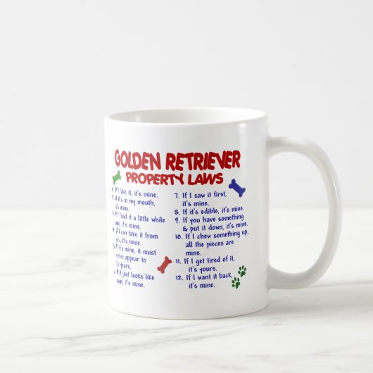 Golden retriever-Eigentums-Gesetze 2 Kaffeetasse (Rechts)