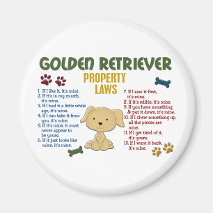 Golden retriever-Eigentums-Gesetze 4 Magnet
