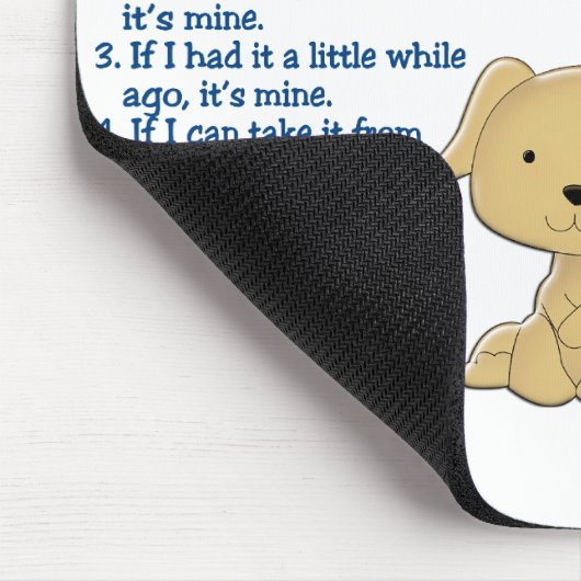 Golden retriever-Eigentums-Gesetze 4 Mousepad (Ecke)