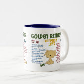 Golden retriever-Eigentums-Gesetze 4 Zweifarbige Tasse (VorderseiteRechts)