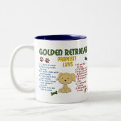 Golden retriever-Eigentums-Gesetze 4 Zweifarbige Tasse (Links)