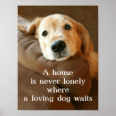 Golden Retriever ein Haus ist nie einsam Poster (Vorne)