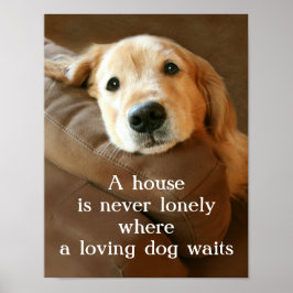 Golden Retriever ein Haus ist nie einsam Poster