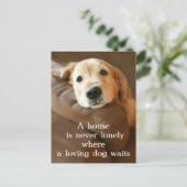 Golden Retriever ein Haus ist nie einsam Postkarte (Stehend Vorderseite)