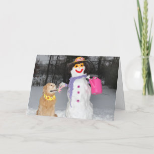 Golden Retriever Eine Art Snowman Weihnachten 