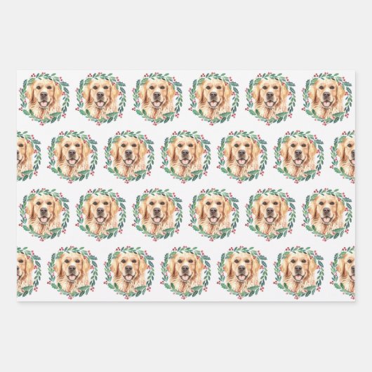 Golden Retriever Elegante Dog Weihnachten Geschenkpapier Set (Vorderseite)