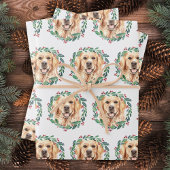 Golden Retriever Elegante Dog Weihnachten Geschenkpapier Set