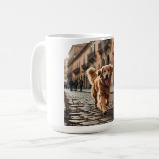 Golden Retriever Elegante Kaffee Tasse (Vorderseite Links)