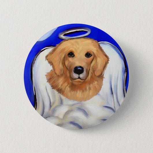 Golden Retriever Engel Button (Vorderseite)