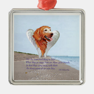 Golden Retriever Engel Ornament Aus Metall