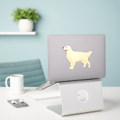 Golden Retriever English Cream oder White Aufkleber (Laptop auf Schreibtisch)