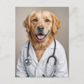 Golden Retriever Erinnerung vom Veterinäramt Postkarte (Vorderseite)