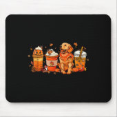 Golden Retriever Erntedank Fall Kaffeepumpur Mousepad (Vorne)