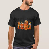 Golden Retriever Erntedank Fall Kaffeepumpur T-Shirt (Vorderseite)
