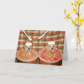 Golden Retriever Erntedank Pies Karte (Gelbe Blume)