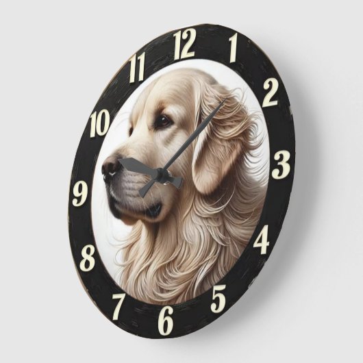 Golden Retriever Expressive Eyes Große Wanduhr (Winkel)