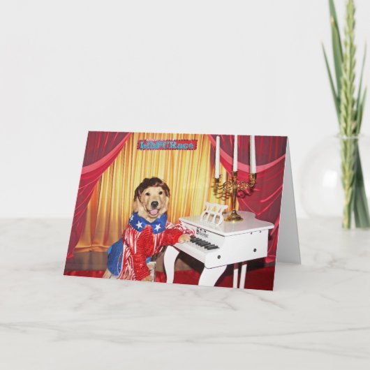 Golden Retriever Fabulous Liberace Geburtstag Karte (Vorderseite)