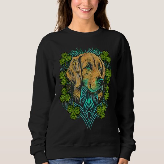 Golden Retriever Face Head Mandala Irish C St Patr Sweatshirt (Vorderseite)