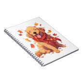 Golden Retriever Fall Dose Herbst Blätter Notizblock (Rechte Seite)