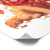Golden Retriever Fall Dose Herbst Blätter Poster (Ecke)