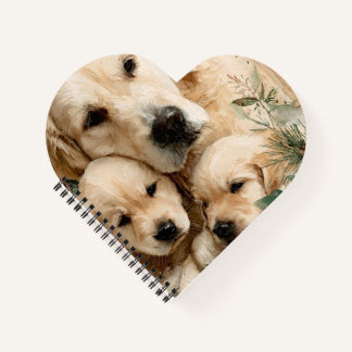 Golden Retriever Family Puppies Notizblock