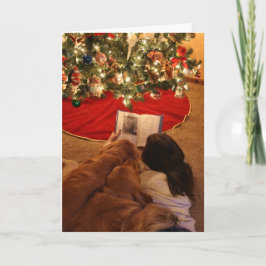 Golden Retriever Family Weihnachtskarte Feiertagskarte