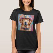 Golden Retriever farbenfrohe Cowgirl Shirt (Vorderseite)
