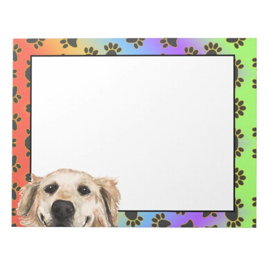 Golden Retriever farbenfrohe Hundekuchen Muster Notizblock (Vorderseite)
