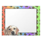 Golden Retriever farbenfrohe Hundekuchen Muster Notizblock (Vorderseite)