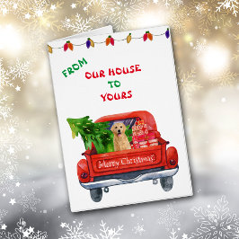 Golden Retriever Farm Truck Christmas Card