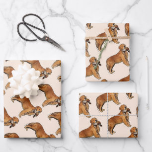 Golden Retriever Fasan Geschenkpapier Set