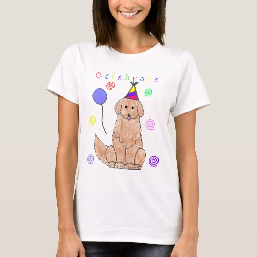 Golden retriever feiern T-Shirt (Vorderseite)