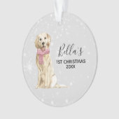 Golden retriever-Feiertags-Weihnachtsverzierung Ornament (Vorderseite)