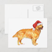 Golden Retriever Feiertagspostkarte (Vorne/Hinten)