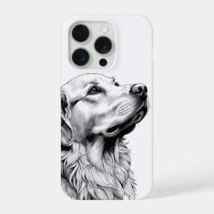 Golden Retriever Feinlinien-Kunst-Handyhülle   Kün iPhone 15 Pro Hülle