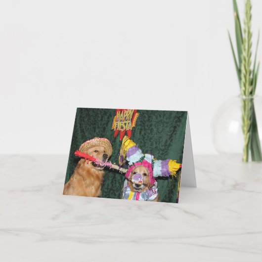 Golden retriever Feliz Cumpleaños Piñata Karte (Vorderseite)