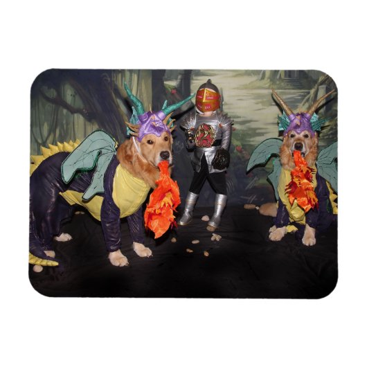 Golden Retriever Feueratemdragons Magnet (Horizontal)
