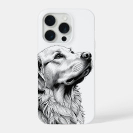 Golden Retriever Fine Line Art Phone Case | Artist iPhone 15 Pro Hülle