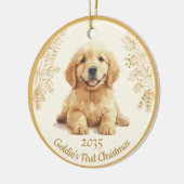 Golden Retriever First Christmas Keramik Ornament (Links)