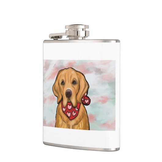 Golden Retriever Flachmann (Links)